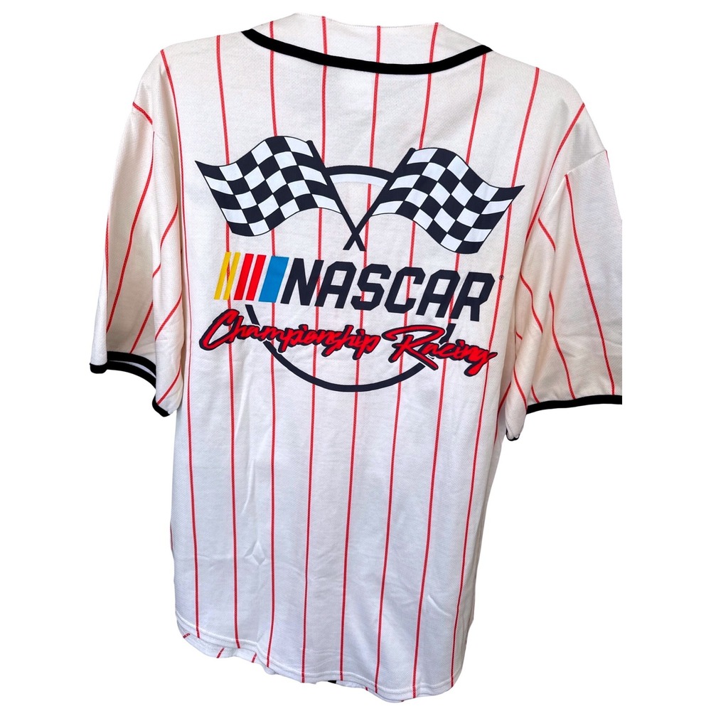 NASCAR Cup Series branded‎ pinstripe baseball fashion jersey Size M NWT men's